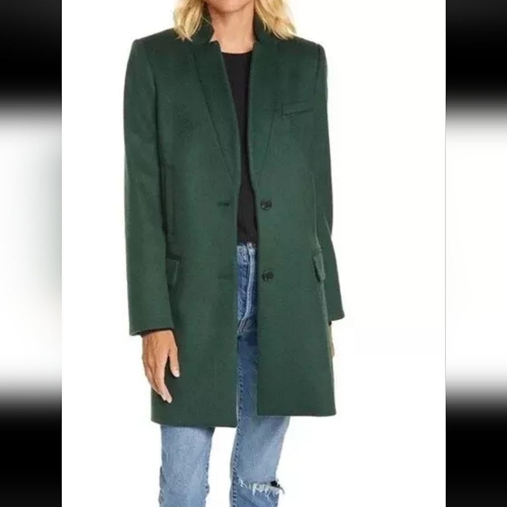 Veronica Beard green wool Cashmere Blend Car Coat